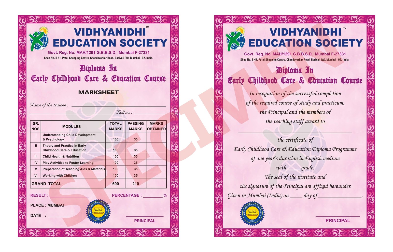 ECCE ECE Early Childhood Education Diploma Course in Mumbai